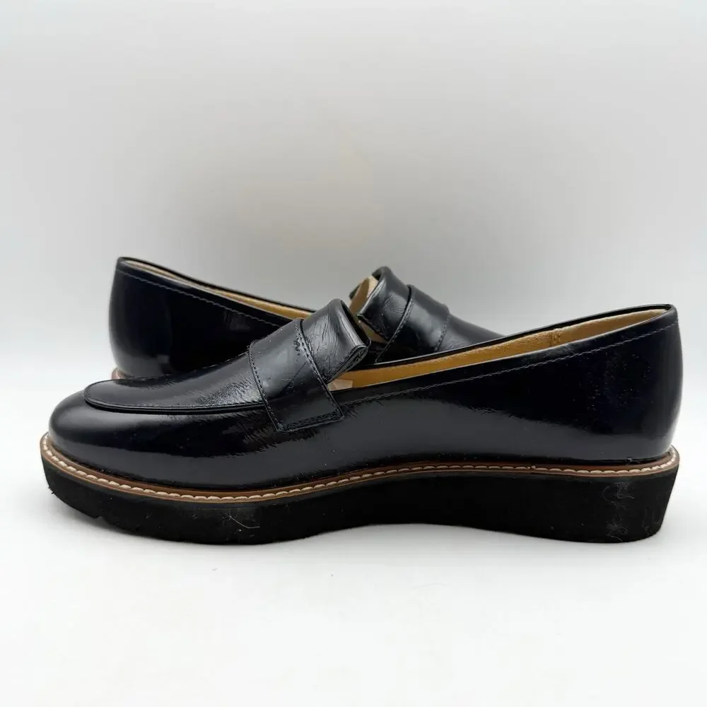 Naturalizer Womens Adiline Loafers US 9 Narrow EU 40 Blue Black Leather EUC